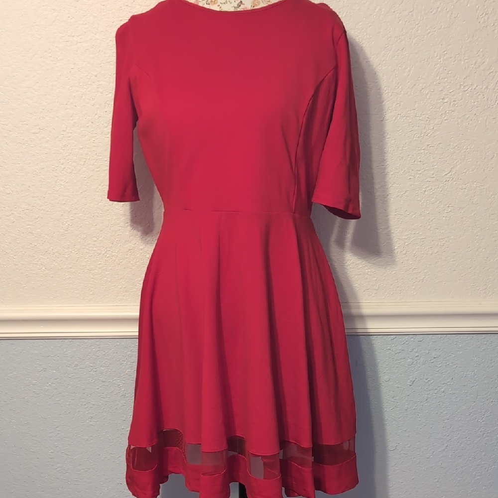 Lulu's Sheer Skater Dress - Picture 2 of 7
